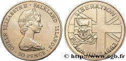 ÎLES FALKLAND 50 Pence Élisabeth II  1982 