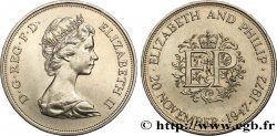 ROYAUME-UNI 25 New Pence (1 Crown) 25e anniversaire de mariage d’Elisabeth II 1972 