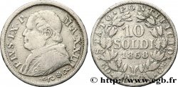 VATICAN ET ÉTATS PONTIFICAUX 10 Soldi (50 Centesimi) Pie IX an XXII 1868 Rome TB 