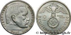 ALLEMAGNE 2 Reichsmark aigle surmontant une swastika / Maréchal Paul von Hindenburg 1939 Berlin
