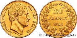 BÉLGICA 20 Francs Léopold Ier 1865 Bruxelles
