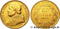 VATICAN - PIUS IX (Giovanni Maria Mastai Ferretti) 50 Lire an XXIV 1870 Rome