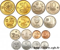 ISRAËL Lot de 8 monnaies 1980-1985 