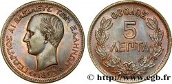 GRÈCE - ROYAUME DE GRÈCE - GEORGES Ier 5 Lepta 1869 Strasbourg - BB AU 