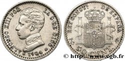 SPAIN 50 Centimos Alphonse XIII P.C.-.V. 1904 Madrid