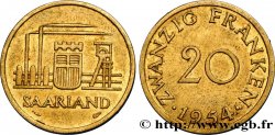 SAARLAND 20 Franken 1954 Paris