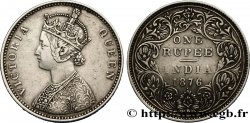 BRITISH INDIA 1 Roupie Victoria 1876 Calcutta