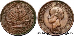 HAITI 10 Centimes président Geffrard 1863 Heaton