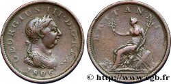 UNITED KINGDOM 1/2 Penny Georges III tête laurée 1806 Soho