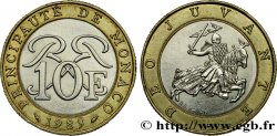 MONACO 10 Francs monogramme de Rainier III / chevalier en armes 1989 Paris