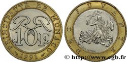 MONACO 10 Francs monogramme de Rainier III / chevalier en armes 1991 Paris