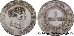 ITALIA - LUCCA Y PIOMBINO 5 Franchi - Moyens bustes 1805 Florence