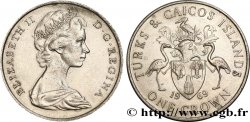 ÎLES TURQUES ET CAÏQUES 1 Crown  Élisabeth II / emblème 1969 