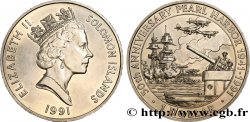 SOLOMON-INSELN 1 Dollar 50e anniversaire de l’attaque de Pearl Harbor 1991 