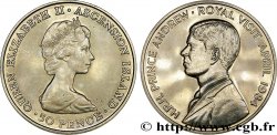 ASCENSION 50 Pence visite du Prince Andrew 1984 