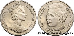 GIBRALTAR 1 Crown 10e anniversaire de mariage du Prince Charles 1991 