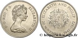 ROYAUME-UNI 25 New Pence (1 Crown) 25e anniversaire de mariage d’Elisabeth II 1972 