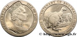 ISLE OF MAN 1 Crown Bicentenaire de l’Australie - kangourou et diligence 1988 Pobjoy Mint
