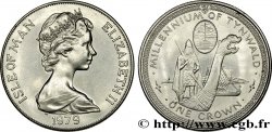 ISLE OF MAN 1 Crown Millénaire du Tynwald (parlement) drakkar et Godred Cravan 1979 