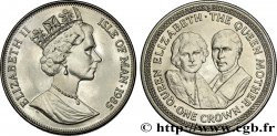 ÎLE DE MAN 1 Crown Reine-mère Élisabeth 1985 