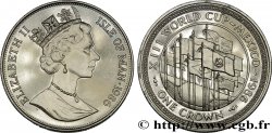 ISLE OF MAN 1 Crown Elisabeth II / coupe du Monde de Football de Mexico 1986 