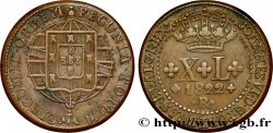 BRÉSIL XL Réis (40 Réis) frappe au nom de Jean VI roi du Portugal 1822 Rio de Janeiro