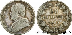 VATICAN ET ÉTATS PONTIFICAUX 20 Baiocchi Pie IX an XX 1865 Rome