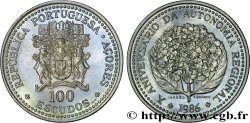 AÇORES 100 Escudos 10e anniversaire de l’autonomie régionale : emblème / fleurs 1986 Lisbonne