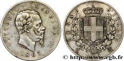 ITALIA - REINO DE ITALIA - VÍCTOR-MANUEL II 5 Lire 1865 Turin