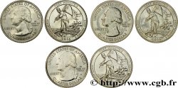 ÉTATS-UNIS D AMÉRIQUE Lot de trois 1/4 Dollar Monument National de Fort Sumter (Fort Moultrie) - Caroline du Sud 2016 Philadelphie-Denver-San Francisco