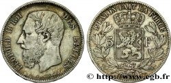 BELGIQUE 5 Francs Léopold II 1872 