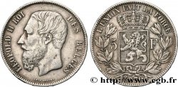 BELGIQUE 5 Francs Léopold II 1870 