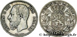 BELGIUM 5 Francs Léopold II 1872 
