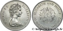 ROYAUME-UNI 25 New Pence (1 Crown) 25e anniversaire de mariage d’Elisabeth II 1972 