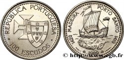 PORTUGAL 100 Escudos Découvertes Portugaises de Madère 1420 et Porto Santo 1419 1989 