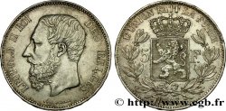 BELGIUM 5 Francs Léopold II 1866 