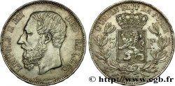 BÉLGICA 5 Francs Léopold II 1866 