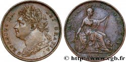REGNO UNITO 1 Farthing Georges IV tête laurée 1822 
