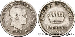 ITALIA - REGNO D ITALIA - NAPOLEONE I 15 Soldi Napoléon Empereur et Roi d’Italie 1808 Milan - M