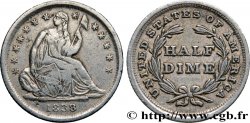 ESTADOS UNIDOS DE AMÉRICA 1/2 Dime (5 Cents) Liberté assise 1838 Philadelphie