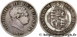 REINO UNIDO 1/2 Crown Georges III type à la petite tête 1819 