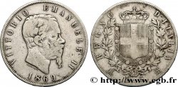 ITALIE 5 Lire Victor Emmanuel II 1869 Milan