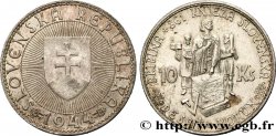 SLOVAQUIE 10 Korun Prince Pribina variété avec croix sur l’église 1944 