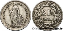 SCHWEIZ 2 Francs Helvetia 1945 Berne