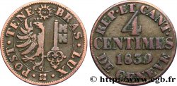 SVIZZERA - REPUBBLICA DE GINEVRA 4 Centimes - Canton de Genève 1839 