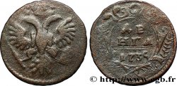 RUSSIE 1 Denga (1/2 Kopeck) aigle bicéphale 1735 Moscou ou Ekaterinbourg
