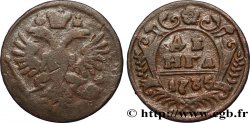 RUSSIE 1 Denga (1/2 Kopeck) aigle bicéphale 1735 Moscou ou Ekaterinbourg