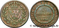 ITALIA - REINO DE CERDEÑA 5 Centesimi Royaume de Sardaigne type au “L” 1826 Turin