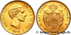 ESPAGNE - ROYAUME D ESPAGNE - ALPHONSE XII 25 Pesetas 1878 Madrid fVZ 