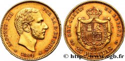 SPAIN 25 Pesetas or Alphonse XII 1881 Madrid